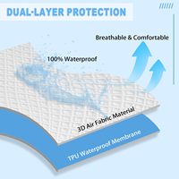 Housse de protection de matelas en textile de maison, respirante, tissu 3D Air, douce, lavable, imperméable