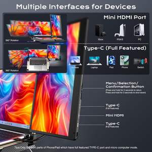 Usine d'affaires écran étendu <span class=keywords><strong>pour</strong></span> ordinateur portable 14 pouces <span class=keywords><strong>Usb</strong></span> <span class=keywords><strong>C</strong></span> Interfaces moniteurs portables Ips Lcd moniteur externe <span class=keywords><strong>pour</strong></span> <span class=keywords><strong>Macbook</strong></span> <span class=keywords><strong>Pro</strong></span> - Product Image 5