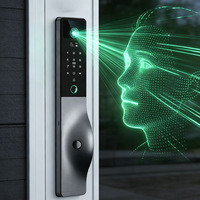 Serrure intelligente à double batterie, longue durée de vie de la batterie, déverrouillage rapide Wifi Tuya, reconnaissance d'empreintes digitales, reconnaissance faciale 3D, serrure intelligente pour entrée de maison