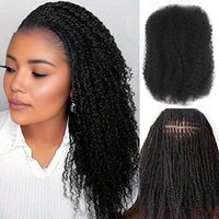 Rambut Manusia Afro Kinky Alami Grosir Qvr 100, Rambut Manusia Afro Kinky Virgin, Ekstensi Rambut Keriting Afro Kinky, Bundel Rambut Afro Kinky Mentah untuk Anyaman