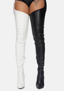 שיקול mf4180 ירך מגפי עור גבוה עם חגורה נשים מעל הברך מגפיים נשים נעליים עקבים גבוהים נשים אופנה - Product Image 5