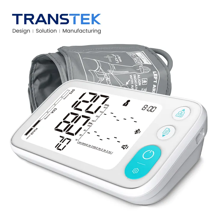 TRANSTEK LCD Backlight Voice Blood Pressure Machine Medical Large Size Arm Cuff Sphygmomanometer Digital Automatic BP Monitor