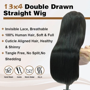 FH Wholesale Long Straight Double Drawn <b>Wig</b> Cabelos Human Hair <b>Wigs</b> 13x4 Lace Frontal Raw Vietnamese Hair <b>Wigs</b> Natural Hair - Product Image 2