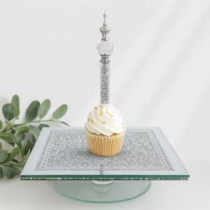 FOSUN Plateaux en verre de luxe de haute qualité Plateau carré en cristal Barre d'or Personnalisé Metin Head Jars Support de rangement Vaisselle de salle de bain - Product Image 2