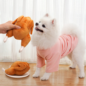 Wholesale Luxury Cartoon Durable Pet Chew Toy <b>Plush</b> Stuffed Animals Roast Chicken Dog Squeaky Toy - Product Image 5
