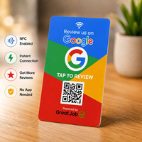 Exhibidor de Mesa Acrílico NFC Personalizado, Conexión por Sencillez de un Toque para Reseñas de Google, Redes Sociales y Menús, Soporte de Código QR Colorido para Negocios