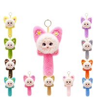 12 pièces/boîte Porte-clés en peluche renard, boîte surprise, figurine mignonne, poupée en vinyle, accessoires décoratifs, adorable jouet en peluche, breloque animale, cadeau