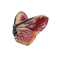 Tas Tangan Kristal Mewah Bentuk Kupu-kupu dengan Batu Rhinestone Kecil, Dompet Batu untuk Pesta, Tas Wanita Berlian, Tas Malam