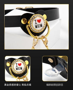 Novedad lindo PU chupetes boca mordaza entrenamiento Oral fetiche Bondage Correa boca abierta mordaza para perros esclavos y parejas - Product Image 6