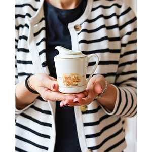 Service à thé et café complet Richard Ginori Lago 6 pièces avec décoration Alviero Martini, capacité 600 ml, expédition manuelle pour hôtels - Product Image 4