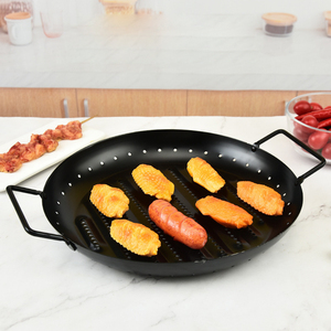 <span class=keywords><strong>Wok</strong></span> à griller rond avec poignée Panier à œufs et légumes Accessoire de barbecue Outils de barbecue Crevettes Viande et légumes Camping en plein air Ustensiles de cuisine - Product Image 3