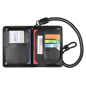 Porte-badge et passeport Yamo Premium en cuir véritable, étui de <span class=keywords><strong>rangement</strong></span> pour <span class=keywords><strong>billets</strong></span> de voyage, fermeture magnétique, personnalisation en relief - Product Image 1