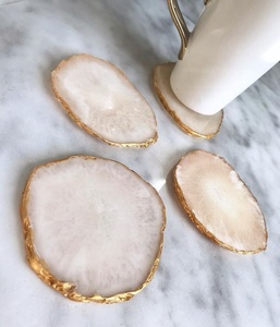 Agate Look Resin <b>Coaster</b> With Side <b>Gold</b> / Mats & Pads - Product Image 2