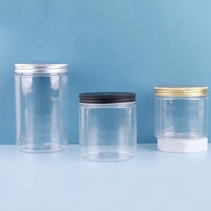 Fuyun 800ml Plastic Transparent Popcorn Containers Jar PET Round Wide Mouth Airtight Scented Tea Fruits Snack Food Plastic Jar