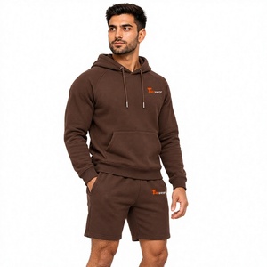 Ensemble tendance pour homme : sweat à capuche et short en coton et polyester léger, idéal pour l'été, la gym, l'entraînement, le streetwear, personnalisable OEM - Product Image 1