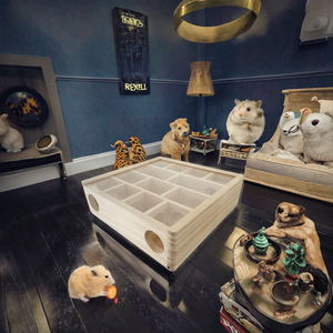 Cage pour animaux de compagnie en bois moderne antidérapante et durable Golden Bear House, multifonctionnelle, sûre pour les petits animaux, hamster, maison, tunnel, labyrinthe - Product Image 3
