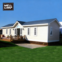 WELLCAMP Maison de Montagne Moderne en Structure Acier Préfabriquée Villa Appartement Maison de Vacances Luxe 2 Chambres Imperméable Durable pour Complexes Hôteliers