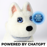 Jouet en peluche électronique intelligent OEM personnalisé ChatGPT AI pour chien, interaction vocale, écharpe 3 couleurs, animal en peluche assis