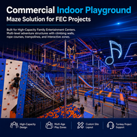 Zona de Salto para Parque de Trampolines Interior con Foso de Espuma y Pared de Escalada, Plástico, Certificado CE ASTM para Operadores de Instalaciones