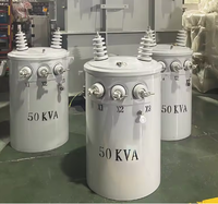 Transformateur toroïdal immergé dans l'huile, type conventionnel, monophasé, monté sur poteau, 25 kVA, 11 kV, 50/60 Hz, à faible perte, fourni par le fabricant
