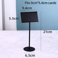 Supports de signalisation métalliques à hauteur variable (8K, noir laqué brillant) - Présentoir de menu moderne, durable, lavable, à petit fente pour affichage