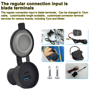 Зарядное устройство для автомобиля с быстрой зарядкой 12-24В, современный дизайн, порт <span class=keywords><strong>USB</strong></span> Type-C, QC3.0, PD3.0, розетка-зарядка - Product Image 6