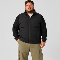 Chaqueta de plumón 2 en 1 con chaleco desmontable para hombre, cuello alto acolchado, cremallera completa, invierno, tallas grandes y altas, extragrandes 6XL 7XL