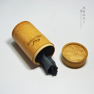 Bamboo Eyeglass Case Round Carbonized Color For Eyeglasses Storage Tube JY 03 - Product Image 4