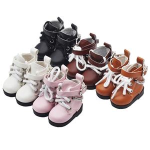 15cm coton poupée <span class=keywords><strong>cuir</strong></span> chaussures 6pts bjd poupée jouet chaussures bottes étudiant chaîne bottes 4.5*2cm - Product Image 6