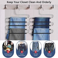 Senershuo Lot de 3 cintres en métal de type S, organisateur de vêtements à un seul niveau pour économiser de l'espace, pour pantalons, jeans, écharpes, serviettes