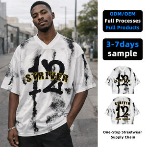 T-shirts décontractés pour hommes de premier rang, style hip-hop, en tricot spandex/polyester 200g, impression numérique, séchage rapide, service OEM, patchwork personnalisé - Product Image 1