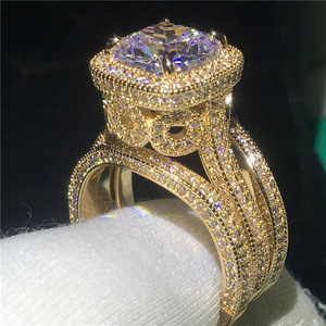 Set di Anelli di Lusso a Corona Rotonda per Donne, Gioielli Eleganti e Scintillanti per le Dita - Product Image 6