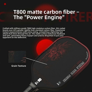 Pala de Pickleball de Fibra de Carbono T800 - Rendimiento Profesional, Molde Integrado Prensado en Caliente - Product Image 3