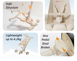 Cochecito de Bebé Plegable Ligero y <span class=keywords><strong>Compacto</strong></span> con Marco de Aleación de Aluminio, Capacidad de Carga de 20 kg, <span class=keywords><strong>Carrito</strong></span> de Bolsillo para Bebés de 0 a 3 Años - Product Image 4