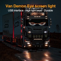 Panel LED de Aluminio Impermeable IP-67 de Alta Calidad, 5V 5W, USB, para Autos, con Diseño de Ojos de Demonio Parpadeantes, Pantalla Rígida para Camiones, Nuevo