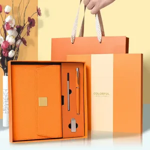PU Leather Notebook Pen Bookmark Gift Box Set With Handbag Flip Cover Journal Custom Logo Executive Promotional Gift Kit - Product Image 6