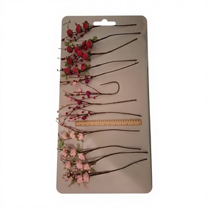 Fleurs artificielles pour la Saint-Valentin, 17 pouces, avec des roses rouges, des baies en forme de cœur <span class=keywords><strong>rose</strong></span>, des fleurs d'amour - Product Image 2