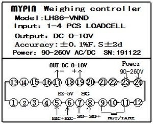 (LH86-VNND) MYPIN LH系列模拟输出称重控制器/称重秤 - Product Image 3