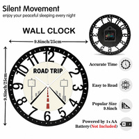 Horloge murale en fer forgé, impression UV sur le thème de la route et de la route rapide, décoration personnalisée pour garage et man cave, cadeau