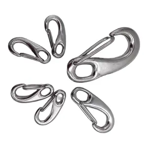 Metal Snap Hook Stainless Steel AISI316 & 304 Spring Snap-Casting Eye End Hook Carabiner Accessory,Spring Snap Hook