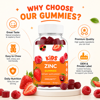 Gomitas de Zinc para Niños, 90 Unidades, Suministro de Fábrica OEM ODM, Salud Cognitiva, Defensa Inmunológica, Suplemento de Zinc para Niños