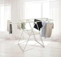 Séchoir à linge pliable en métal antirouille Dreamland, gain de place, pour intérieur et extérieur, séchoir à linge à ailes de mouette