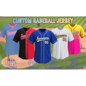 Sublimación personalizada Uniformes y camisetas de béisbol para hombres Fibra de poliéster duradera para juegos de béisbol profesionales - Product Image 6