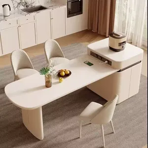<span class=keywords><strong>Table</strong></span> <span class=keywords><strong>intégrée</strong></span> personnalisée <span class=keywords><strong>avec</strong></span> îlot de cuisine haut de gamme au design luxueux et léger <span class=keywords><strong>avec</strong></span> réglable pour salle à manger petite pièce - Product Image 2