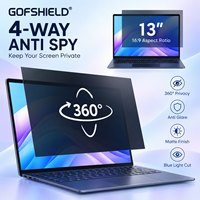 360 °   Film de protection d'écran anti-reflet pour ordinateur portable, 4 côtés, anti-espionnage, anti-lumière bleue, filtre nano non adhésif