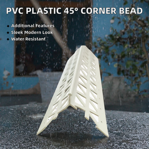 Profilé d'angle en PVC blanc pour protection des murs, plâtre, stuc et carrelage - Product Image 2