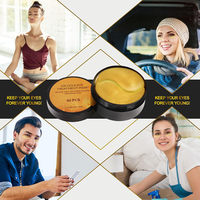Logo personnalisé OEM cristal de collagène sous les yeux patchs anti-âge éliminer les cernes masque de traitement des yeux en or 24K