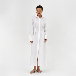 Abito Camicia <span class=keywords><strong>con</strong></span> Risvolto Stile Commuting Primavera Estate 2026 Nuovo Modello <span class=keywords><strong>con</strong></span> Vita Stretta e <span class=keywords><strong>Spacco</strong></span> Frontale - Product Image 4