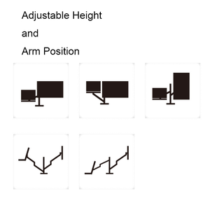 Bras de moniteur 2 en 1, supports de bureau réglables à <span class=keywords><strong>double</strong></span> bras, <span class=keywords><strong>support</strong></span>/<span class=keywords><strong>support</strong></span> de bureau à bras unique pour écrans d'ordinateur LCD de 17 à <span class=keywords><strong>32</strong></span> <span class=keywords><strong>pouces</strong></span> - Product Image 3