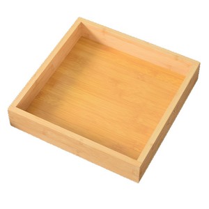 Plateau de rangement carré en bois massif, 1 compartiment, non fini, réutilisable, pour le bureau ou le salon - Product Image 5